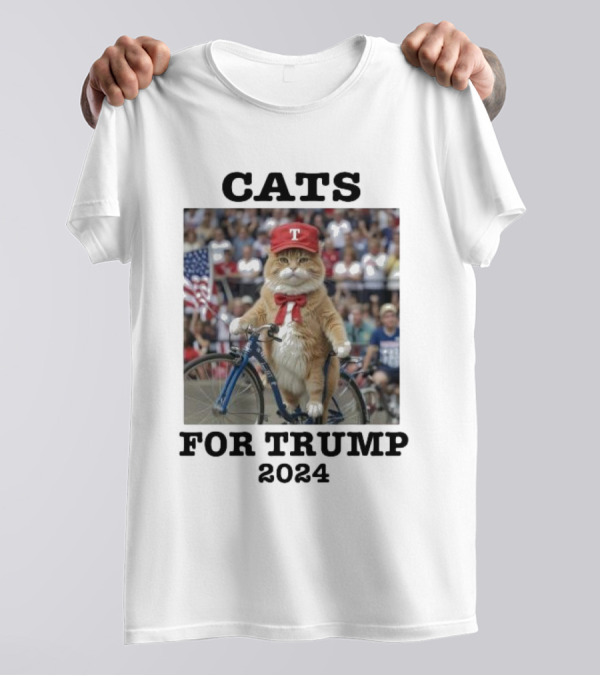 Cats For Trump Ride A Bike Make America Great Again T-Shirt
