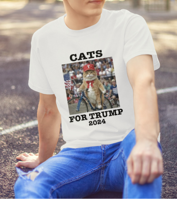 Cats For Trump Ride A Bike Make America Great Again T-Shirt