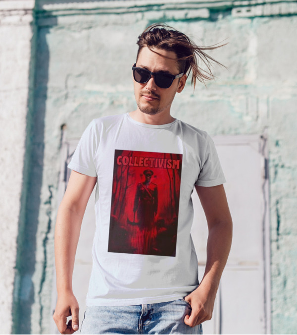 Collectivism Anti Communist Imagery Red Uniform Forest Setting T-Shirt