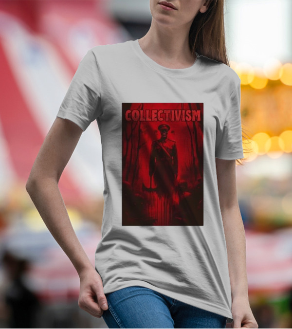 Collectivism Anti Communist Imagery Red Uniform Forest Setting T-Shirt