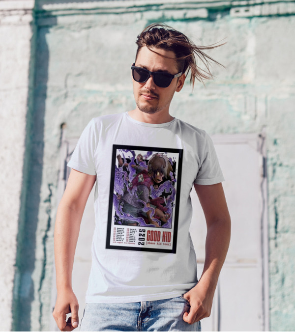 2025 Good Kid Chaos Kid Tour Poster With Psychedelic Artwork And Tour Dates T-Shirt