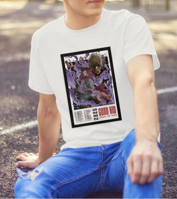 2025 Good Kid Chaos Kid Tour Poster With Psychedelic Artwork And Tour Dates T-Shirt