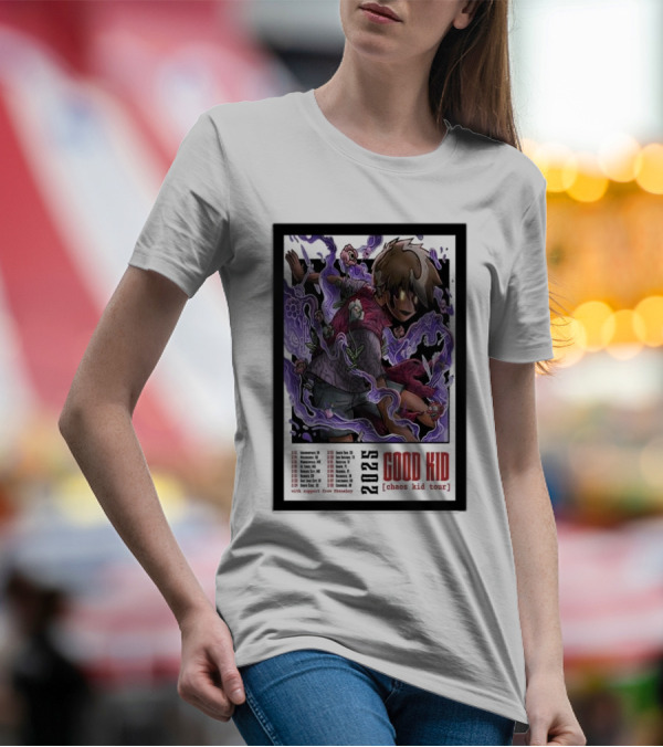 2025 Good Kid Chaos Kid Tour Poster With Psychedelic Artwork And Tour Dates T-Shirt