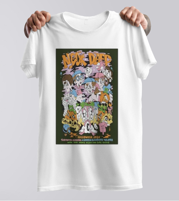 Neck Deep Halloween 2024 Toronto Canada Queen Elizabeth Theatre October 31 With The Home Team And Wic Reds T-Shirt