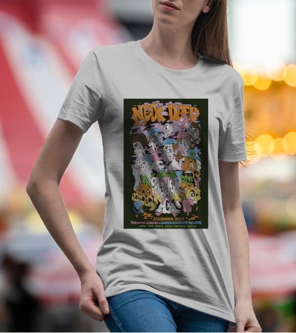 Neck Deep Halloween 2024 Toronto Canada Queen Elizabeth Theatre October 31 With The Home Team And Wic Reds T-Shirt