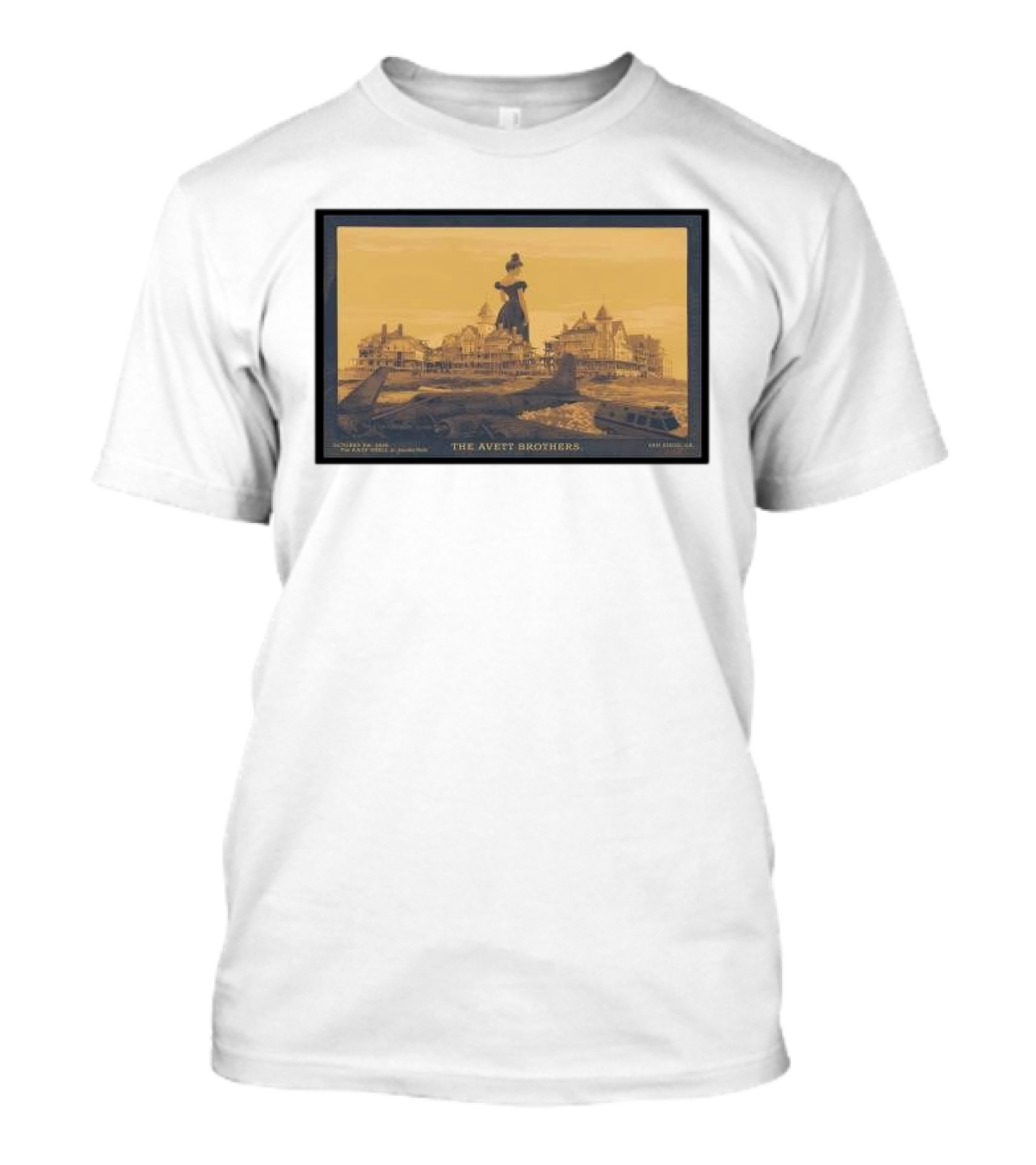 October 6th 2024 The Rady Shell At Jacobs Park The Avett Brothers San Diego CA Concert Event Poster Vintage Hotel And Ocean Scene T-Shirt