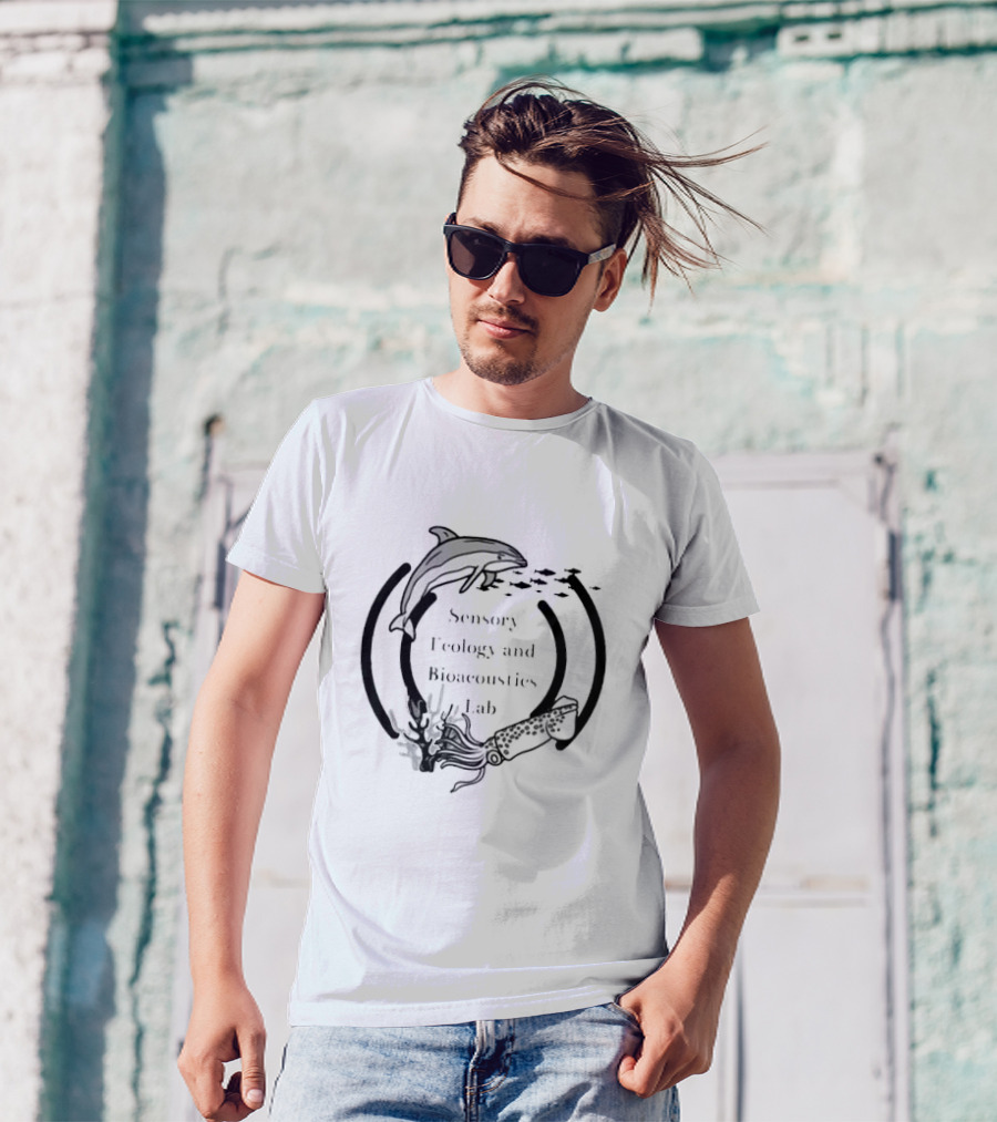 Sensory Ecology And Bioacoustics Lab Research Team Dolphin Squid And Fish Marine Life Study T-Shirt