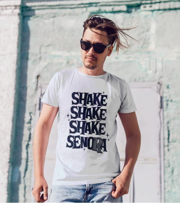 Shake Shake Shake Senora Text With Star Accents T-Shirt