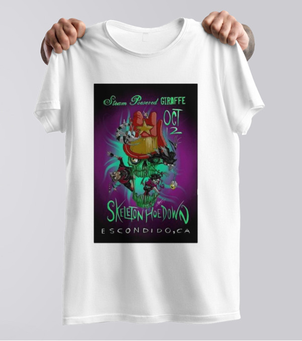 Steam Powered Giraffe Skeleton Hoedown Oct 12 2024 Escondido CA T-Shirt
