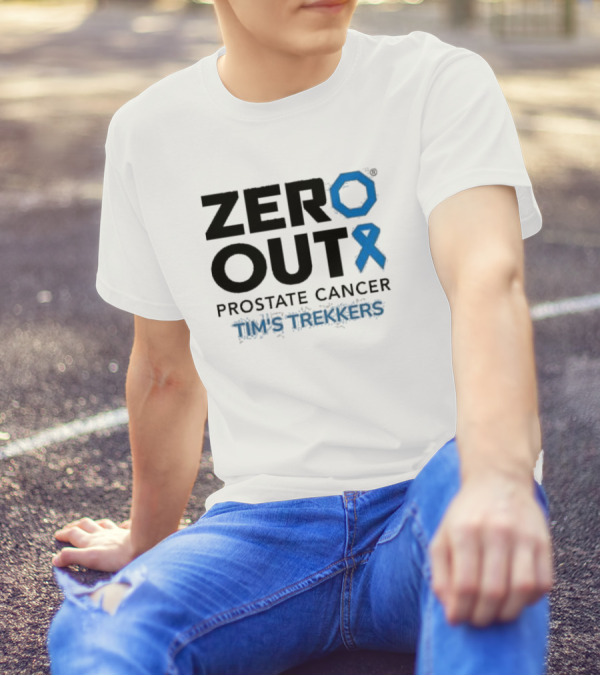 Zero Out Prostate Cancer Tim's Trekkers Awareness Blue T-Shirt