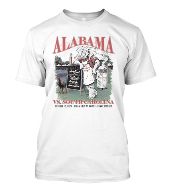 Alabama Crimson Tide Vs South Carolina Gamecocks October 12 2024 Saban Field At Bryant Denny Stadium Big Al Southern Hospitality BBQ T-Shirt