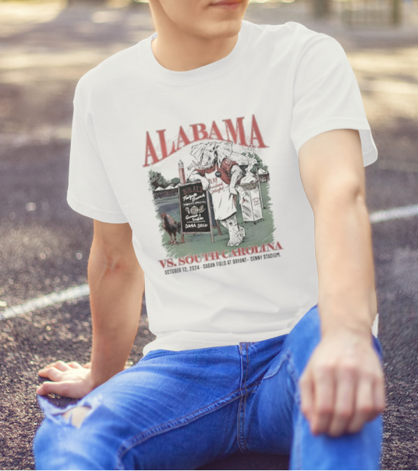 Alabama Crimson Tide Vs South Carolina Gamecocks October 12 2024 Saban Field At Bryant Denny Stadium Big Al Southern Hospitality BBQ T-Shirt