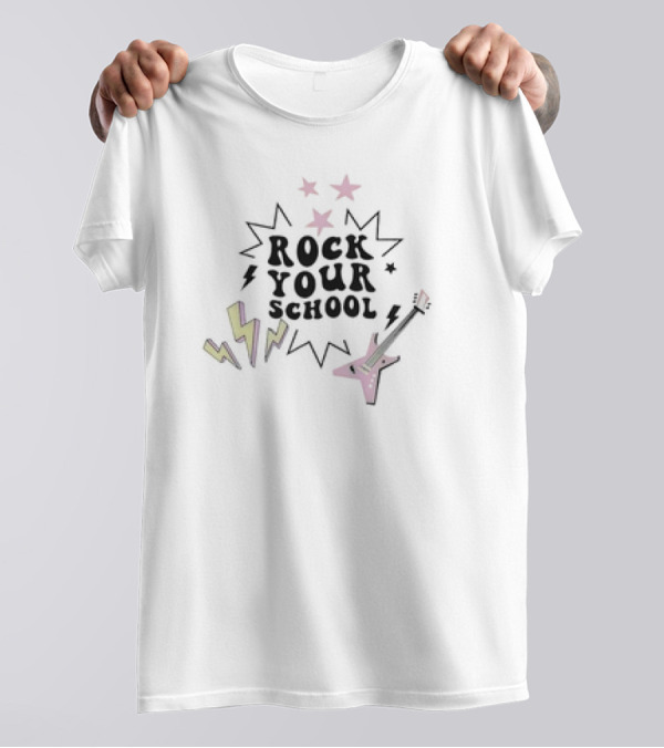 Back To School Rock Your School Music Lover Stars Electric Guitar T-Shirt