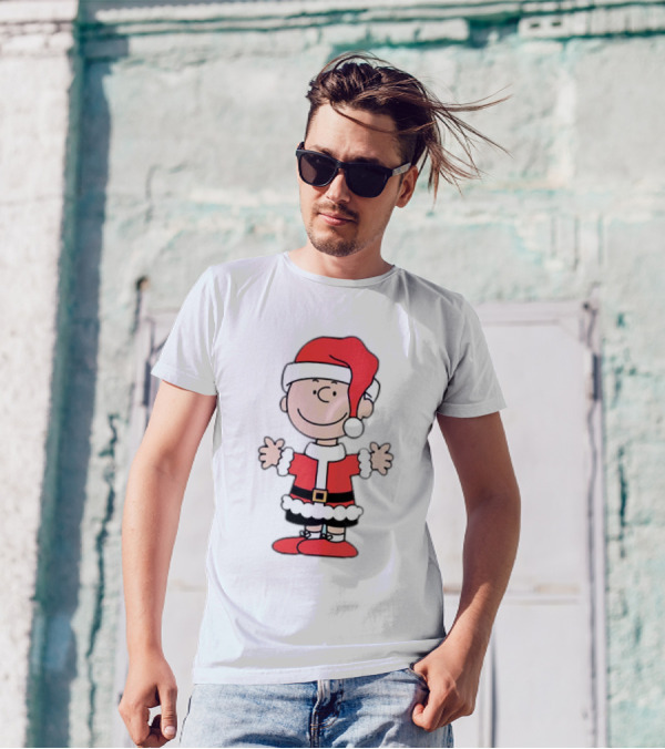 Charlie Brown Peanuts Christmas Santa Hat Holiday T-Shirt