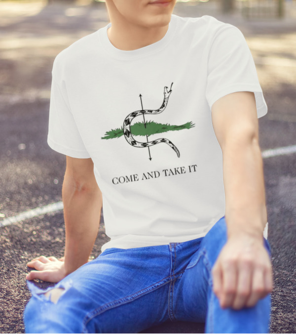 COME AND TAKE IT Snake Flag With Coiled Rattlesnake And Pine Branch T-Shirt