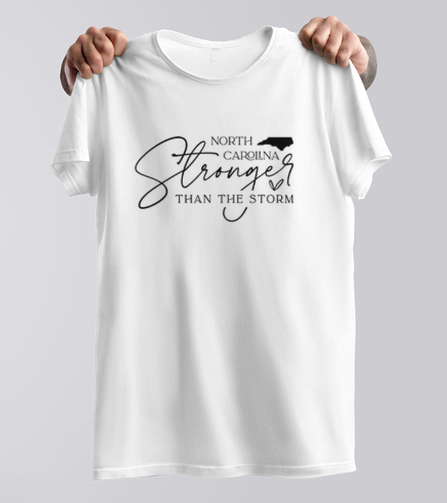 North Carolina Map Stronger Than The Storm T-Shirt