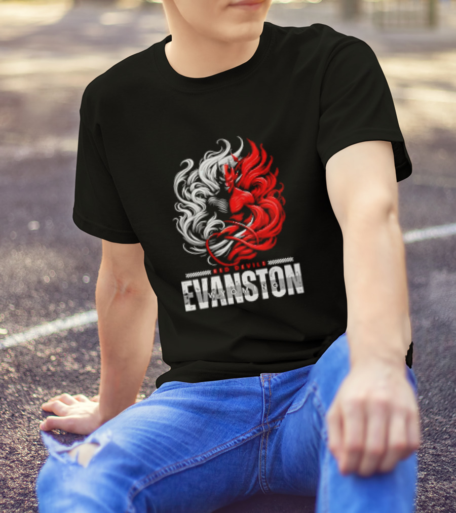 Evanston Red Devils Wyoming Fiery Mascot T-Shirt