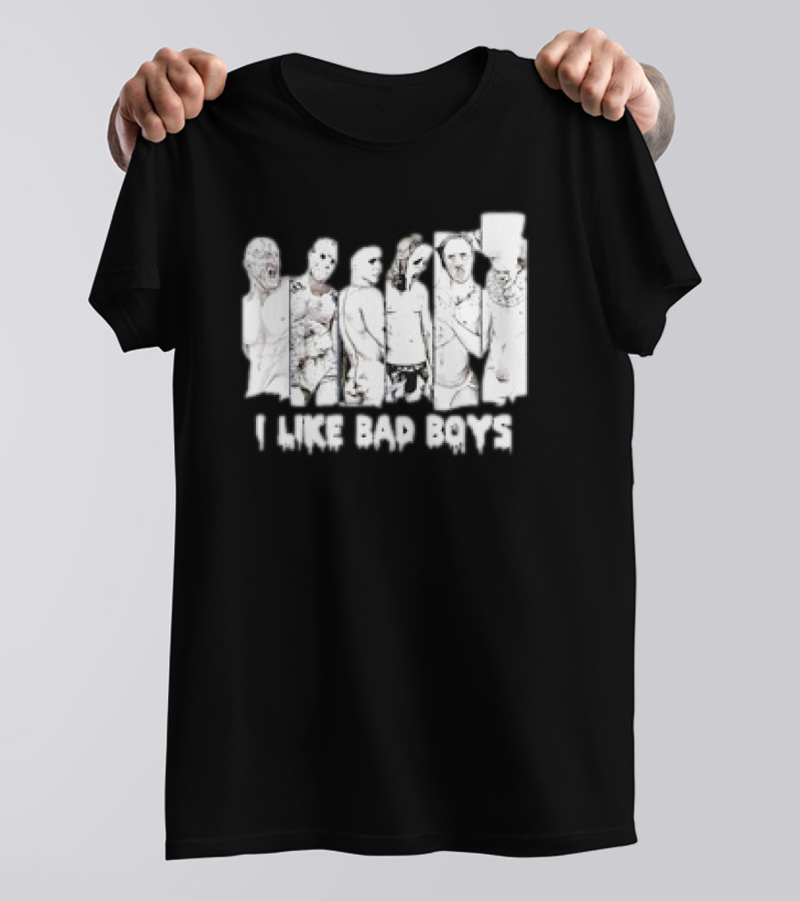 I Like Bad Boys Horror Movie Characters Halloween Icons T-Shirt