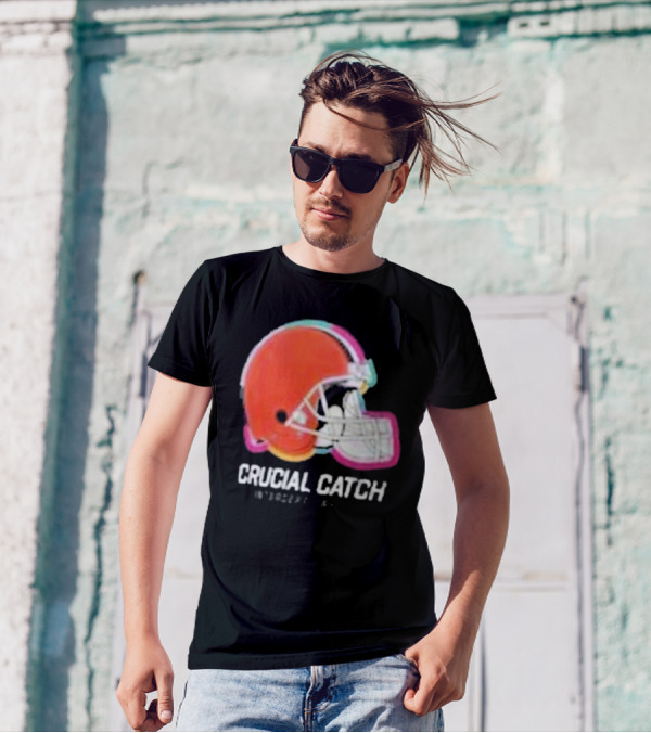 Browns Crucial Catch Intercept Cancer 2024 Football Helmet T-Shirt