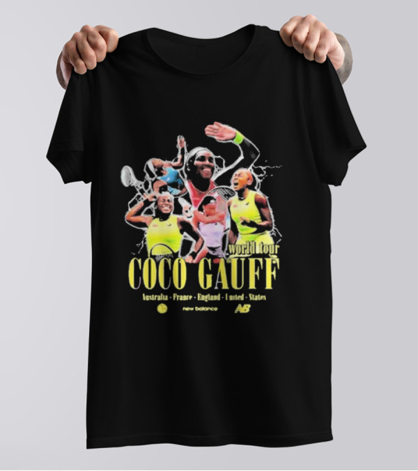 Coco Gauff World Tour Australia France England United States New Balance T-Shirt