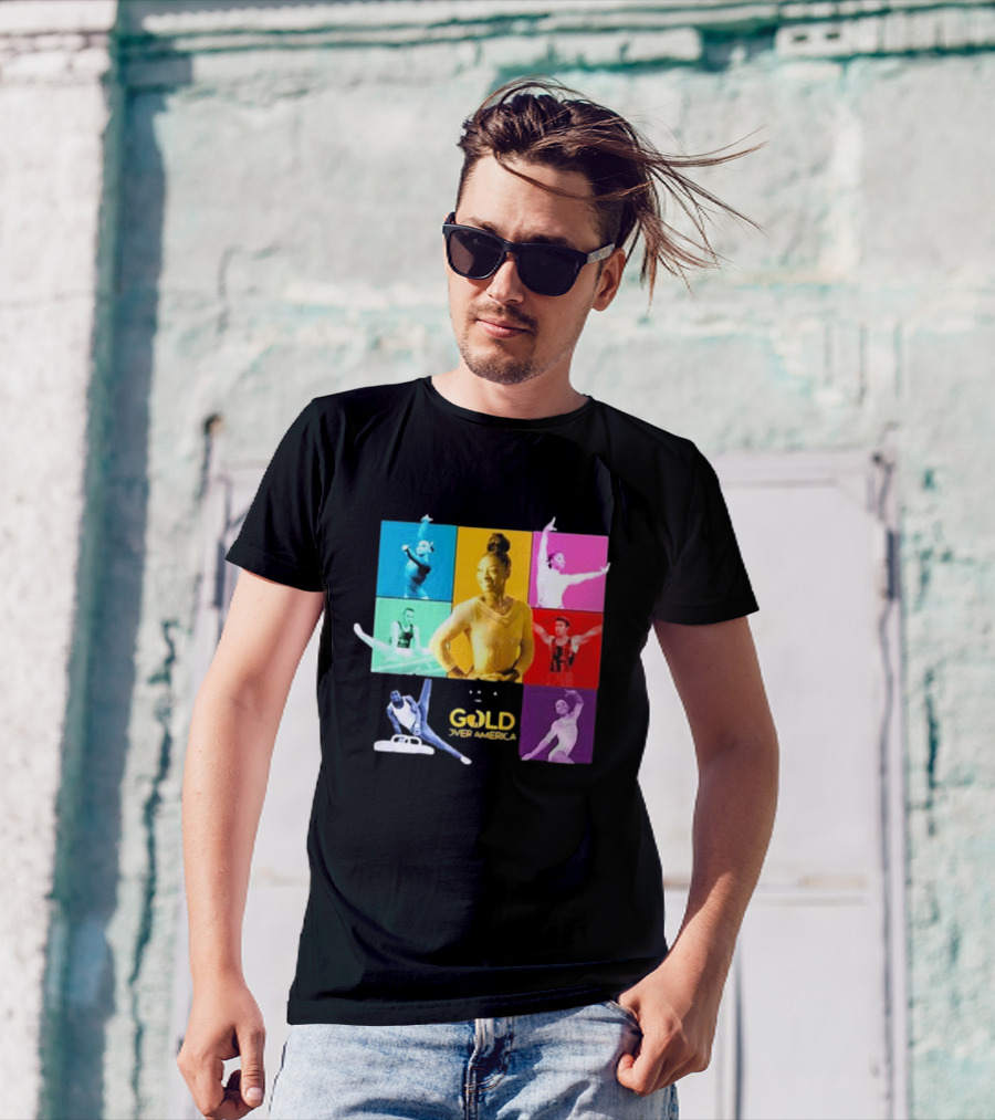 Gold Over America 2024 Tour Featuring Iconic Gymnastics Performers T-Shirt