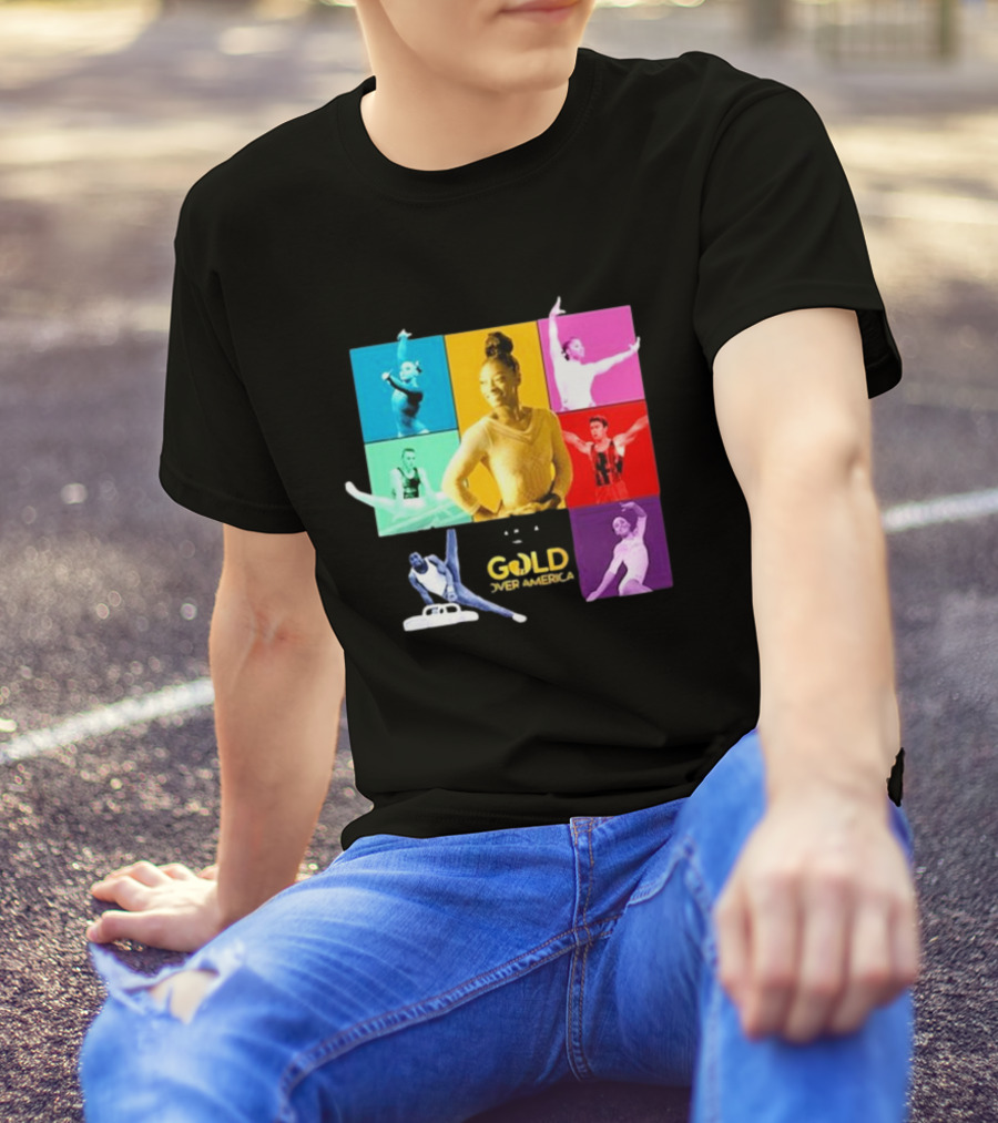 Gold Over America 2024 Tour Featuring Iconic Gymnastics Performers T-Shirt