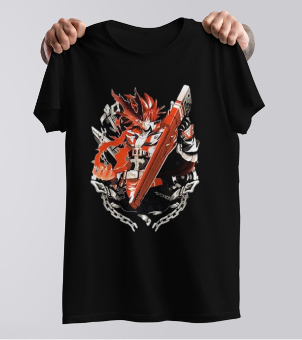 Guilty Gear Sol Badguy Iconic Red Sword Battler T-Shirt