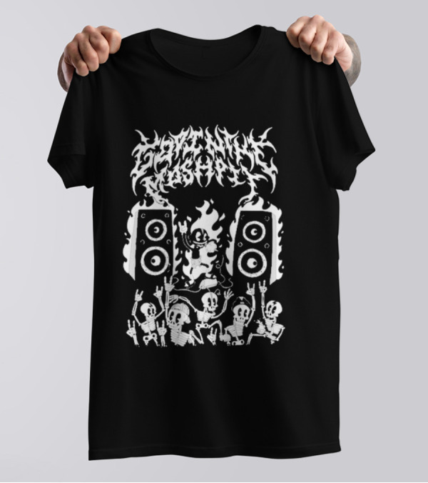 Lil Darkie Moshpit Skeletons With Speakers And Flames T-Shirt