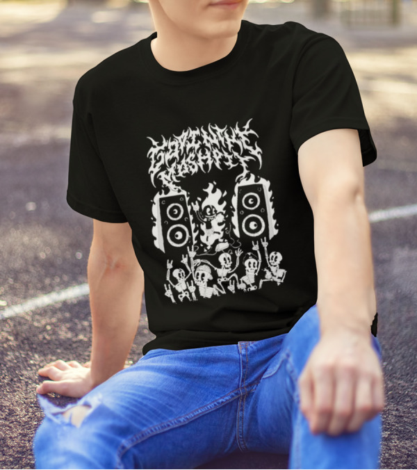 Lil Darkie Moshpit Skeletons With Speakers And Flames T-Shirt