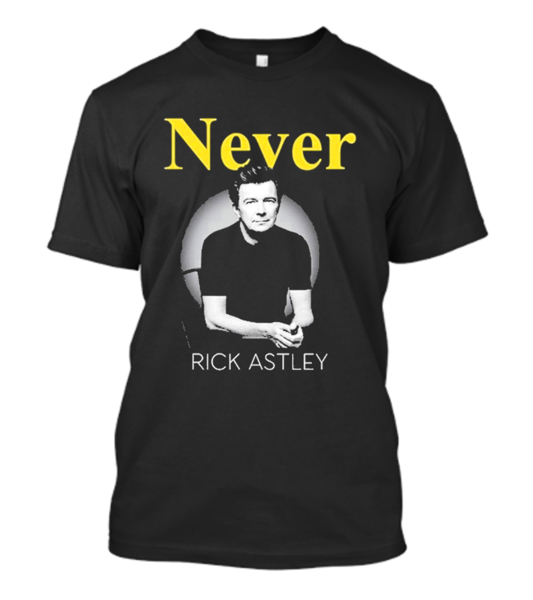 Never Rick Astley Retro Portrait T-Shirt