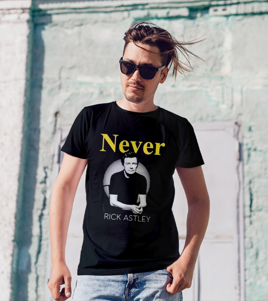 Never Rick Astley Retro Portrait T-Shirt