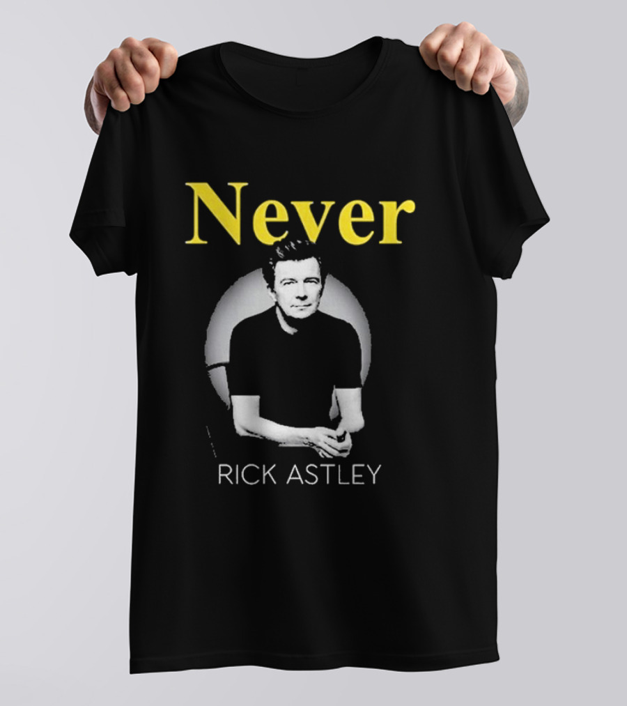 Never Rick Astley Retro Portrait T-Shirt