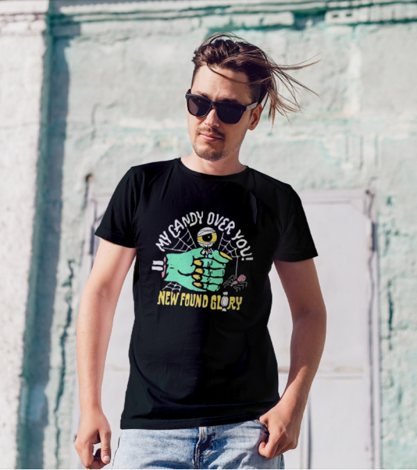New Found Glory My Candy Over You Spider Web Eyeball Monster Hand T-Shirt