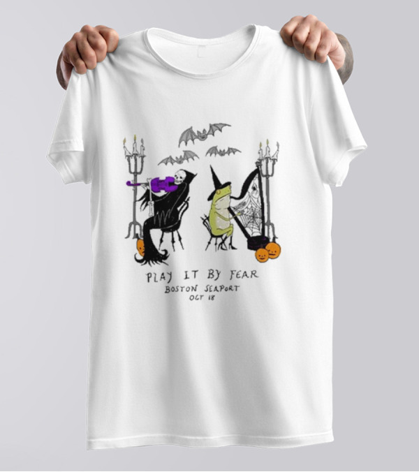 Play It By Fear Bill Crisafi Witch Skeleton Bats Boston Seaport Oct 18 T-Shirt