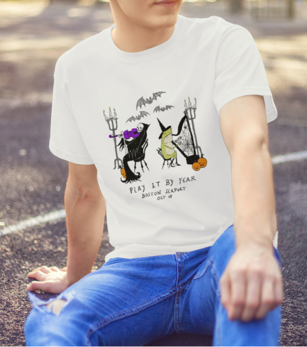 Play It By Fear Bill Crisafi Witch Skeleton Bats Boston Seaport Oct 18 T-Shirt