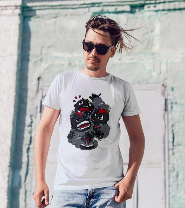 Lil Darkie Emotional Expressions Character Faces Joystick T-Shirt