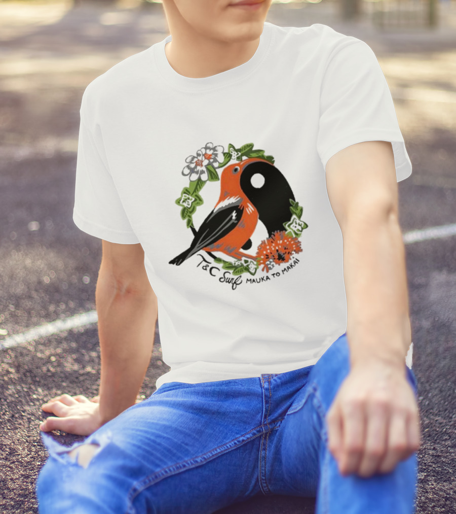 T&C Surf Mauka To Makai Bird Floral Yin Yang T-Shirt