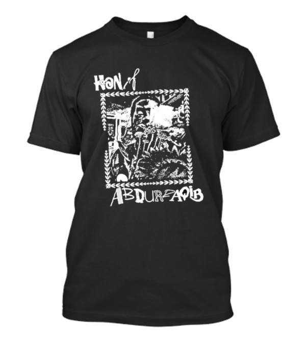 Hanif Abdurraqib Vibrant Monochrome Portrait With Ornamental Border T-Shirt