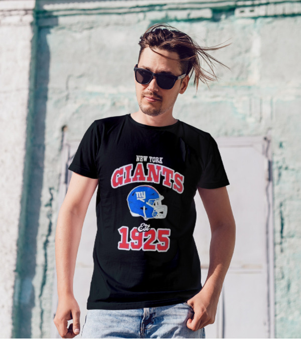 New York Giants Est 1925 Blue Helmet Aleali May Collaboration T-Shirt