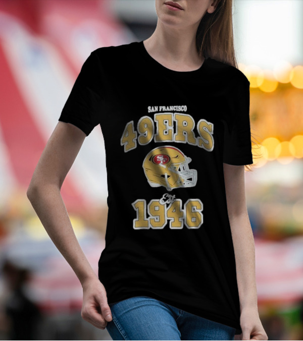 San Francisco 49ers Est 1946 Aleali May Helmet T-Shirt