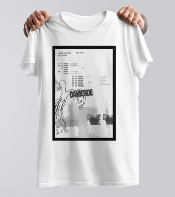 United Kingdom And Europe Fall 2024 Darkside Tour Dates With Octopus Graphic And Band Photos T-Shirt