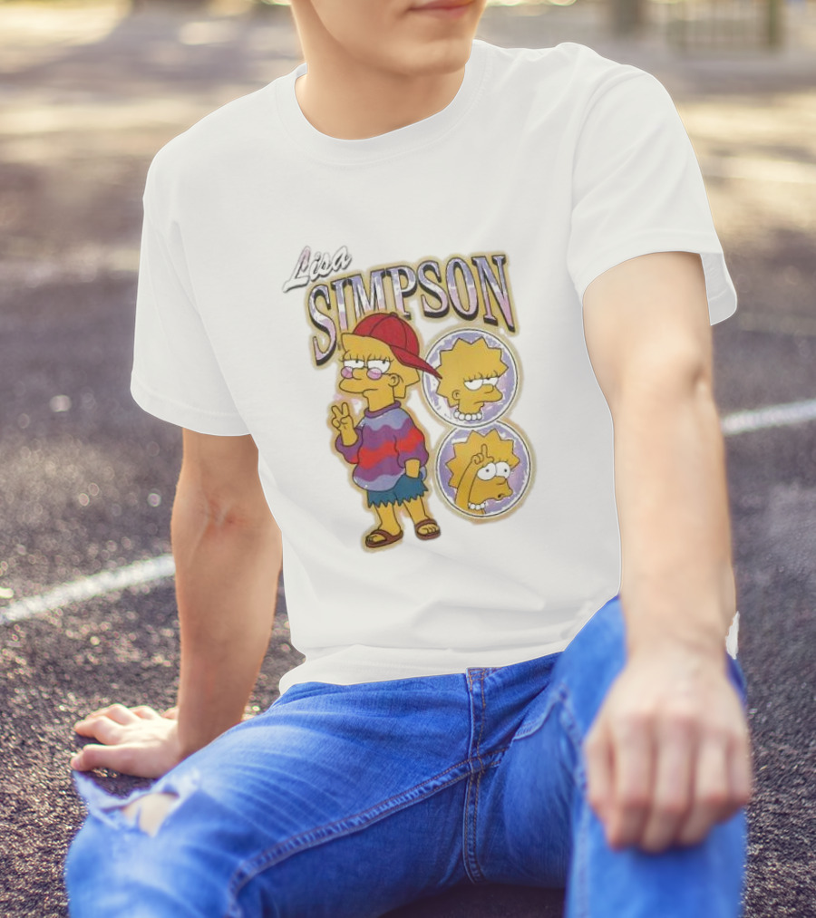 Lisa Simpson Peace Sign Iconic Cartoon Character T-Shirt