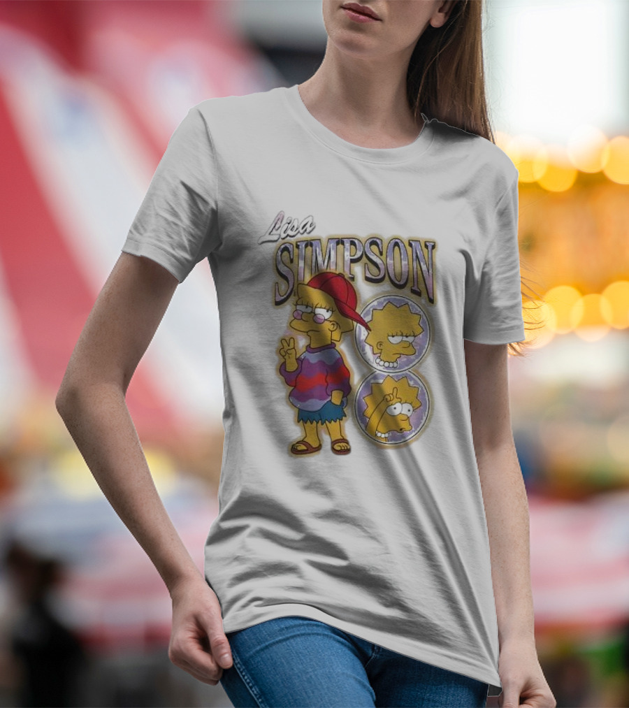 Lisa Simpson Peace Sign Iconic Cartoon Character T-Shirt