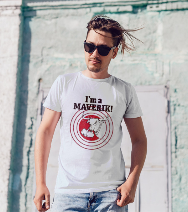 Retro I'm A Maverik Bull With Red Circle Target T-Shirt
