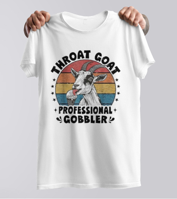 Throat Goat Professional Gobbler Retro Vintage Goat Eating Ice Cream T-Shirt