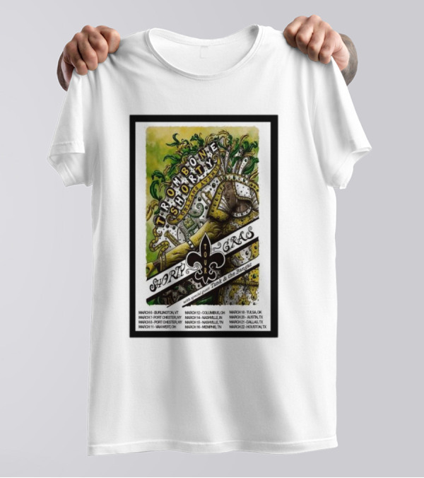 Trombone Shorty Shorty Gras Tour 2025 Funk And The Family March Burlington VT Austin TX Houston TX T-Shirt