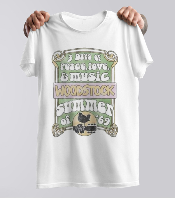 Woodstock 3 Days Of Peace Love And Music Summer Of 69 T-Shirt
