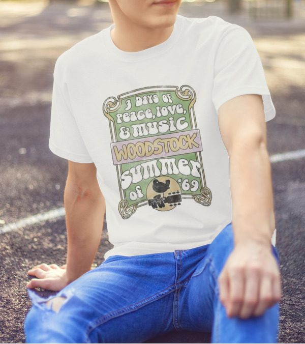 Woodstock 3 Days Of Peace Love And Music Summer Of 69 T-Shirt