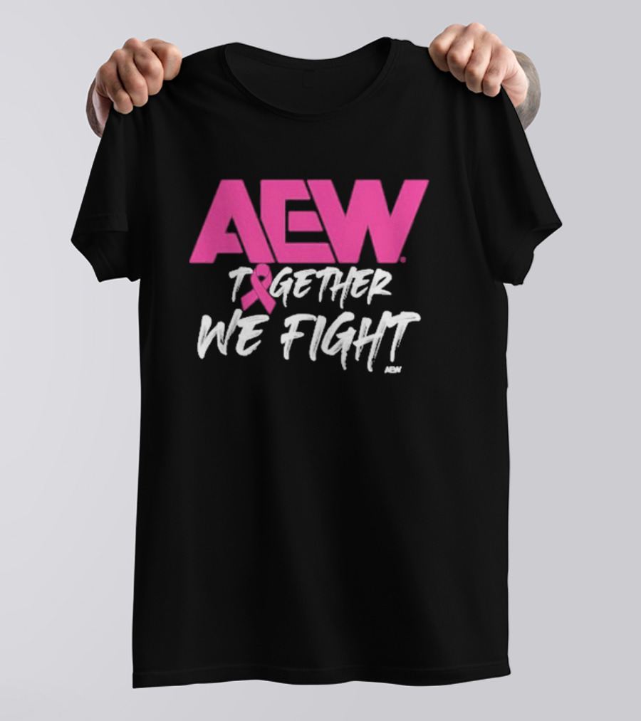 AEW Breast Cancer Awareness 2024 Together We Fight Pink Ribbon Proceeds Donated To Research T-Shirt