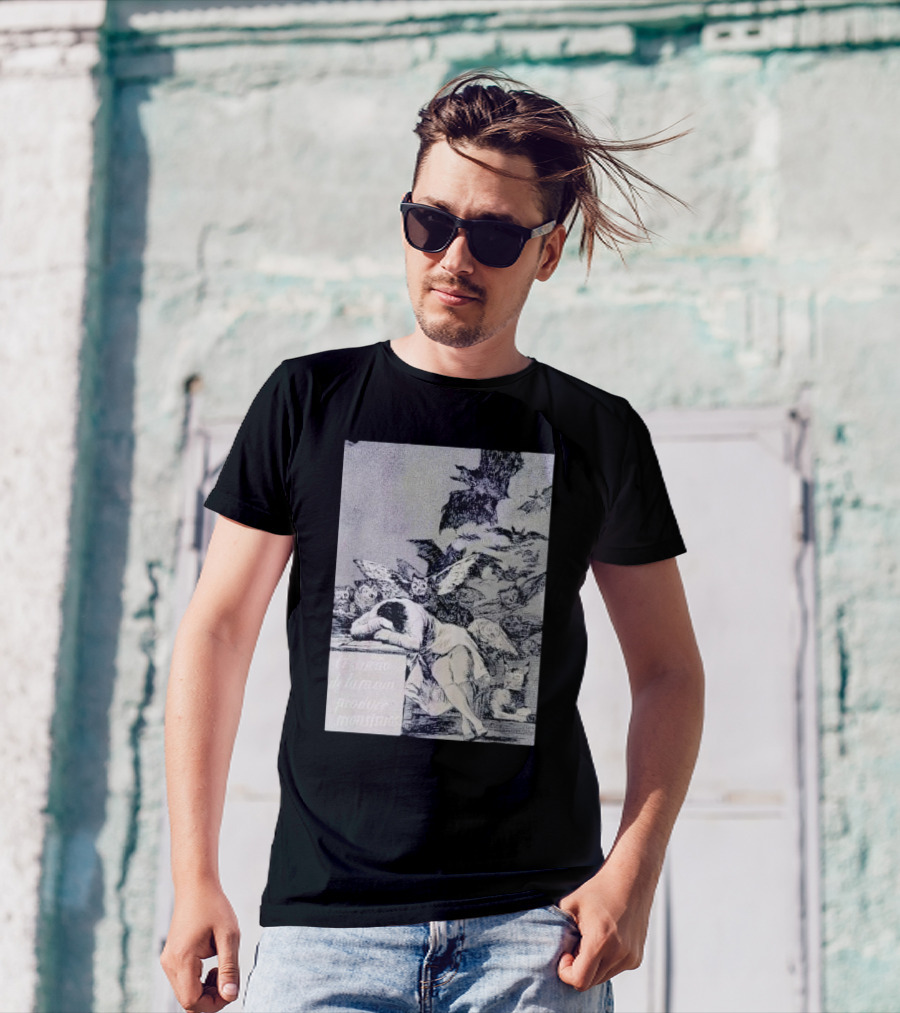 Francisco Goya The Sleep Of Reason Produces Monsters Artwork Scene With Bats And Owls T-Shirt